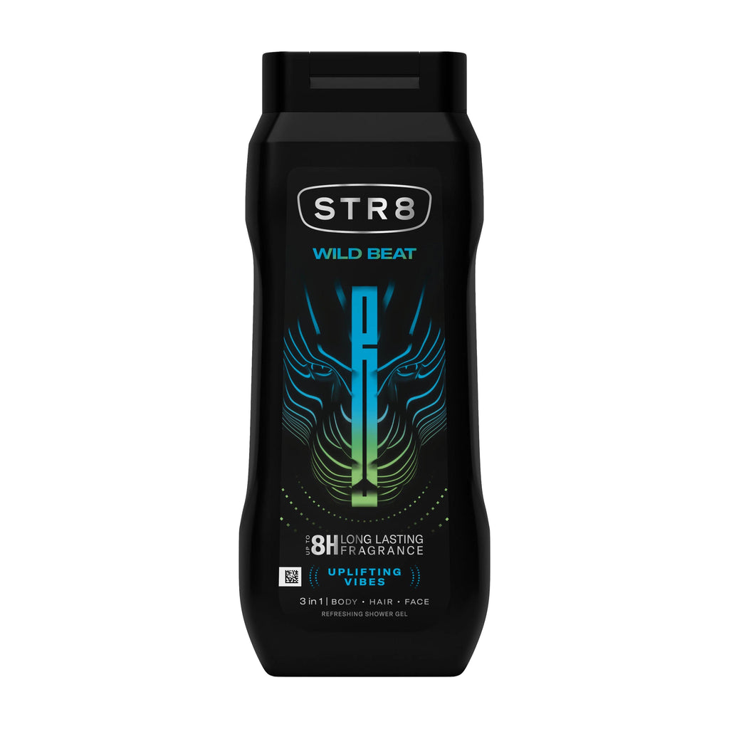 STR8 Wild Beat shower gel bottle on a white background.