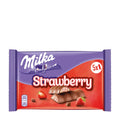 Milka Strawberry chocolate bars 182.5g packaging on a white background