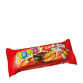 A packaged Bombi Strawberry Jam gingerbread bar, 45 g, with the brand name 'Bombi' and images of a gingerbread with strawberries and a cartoon mouse on the packaging.