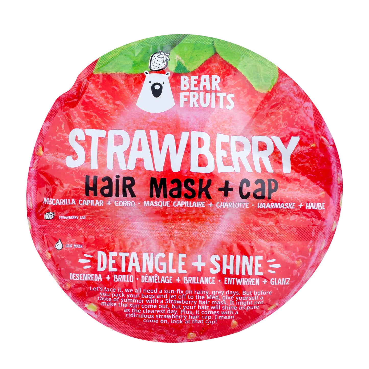 Bear Fruits Strawberry hair mask + cap, 20 mL