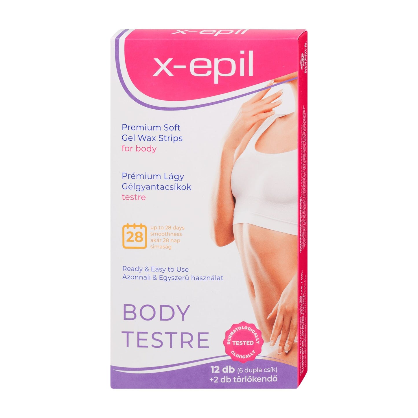 X-Epil Body Premium Softgel-Wachsstreifen, 12 Stück