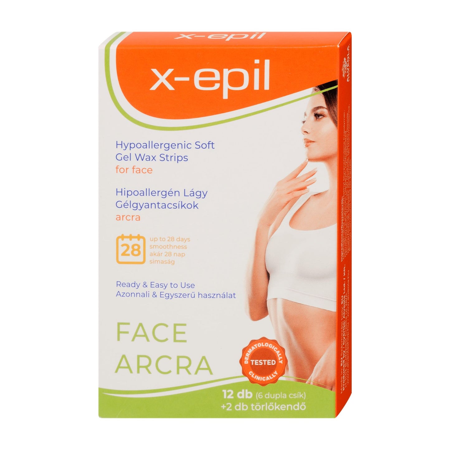 X-Epil Face hypoallergene Softgel-Wachsstreifen, 12 Stück