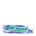 Packaging of Airwaves Strong chewing gum, featuring the brand name and the flavor 'menthol' prominently with a blue and white color scheme.