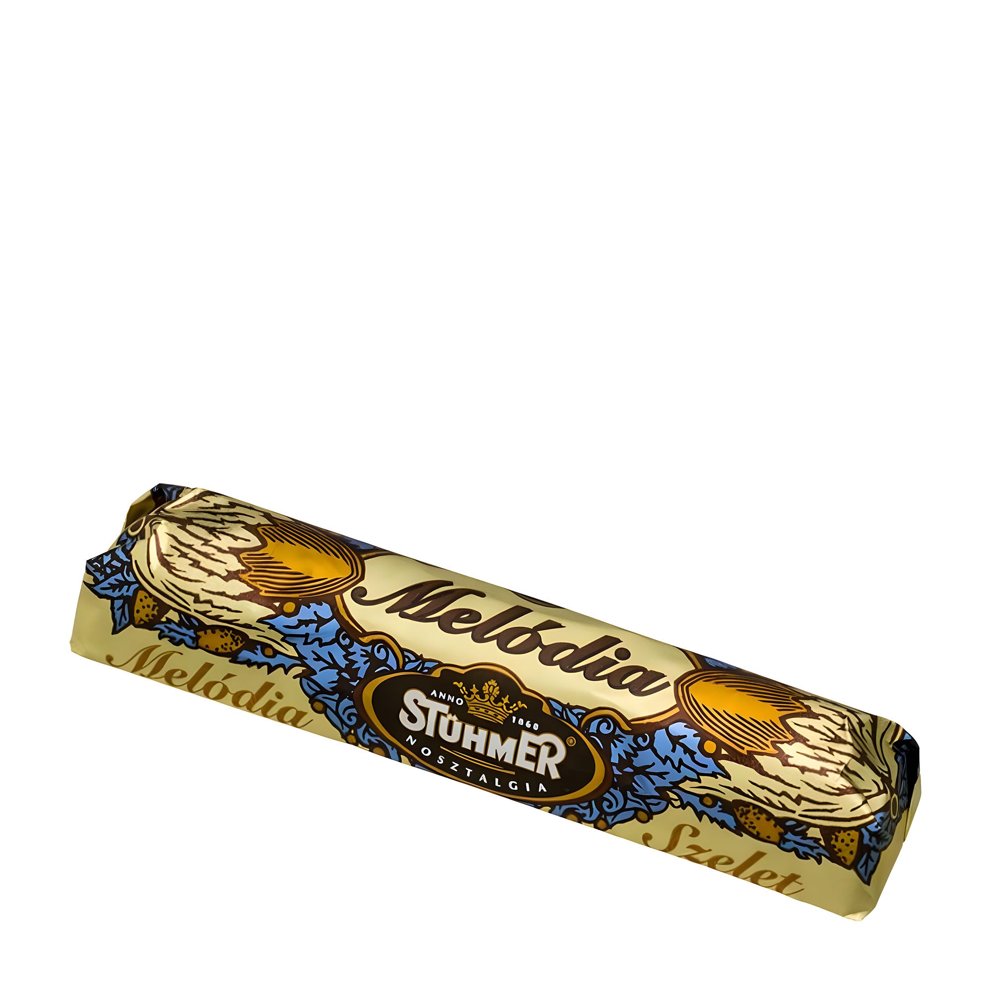 Stühmer Melodia milk chocolate bar packaging on a white background