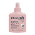Pink bottle of Climaplex Multi Benefit Styling Spray on a white background