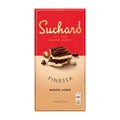 Suchard Finessa Almond Honey dark chocolate bar packaging with red and beige design.