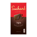 Suchard Sensations 70% dark chocolate bar packaging with red and brown design on a white background