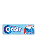 Packaging of Orbit Sweet Mint sugar-free chewing gum, featuring the brand logo and product name.
