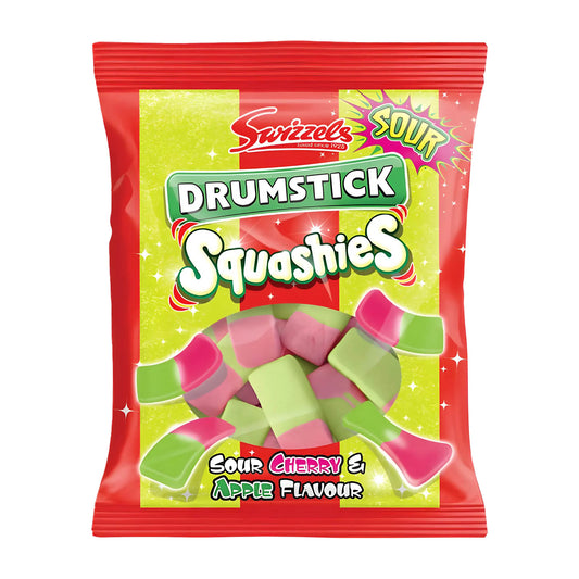 Swizzels Drumstick Squashies Sour Cherry & Apple Foam Sugar, 120 g