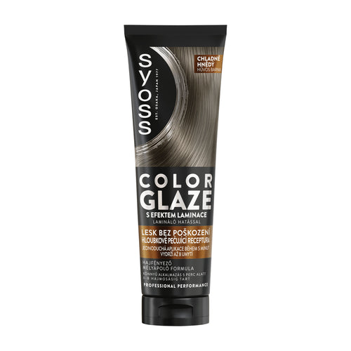 Syoss Color Glaze Cool Brown glossing toner tube on a white background