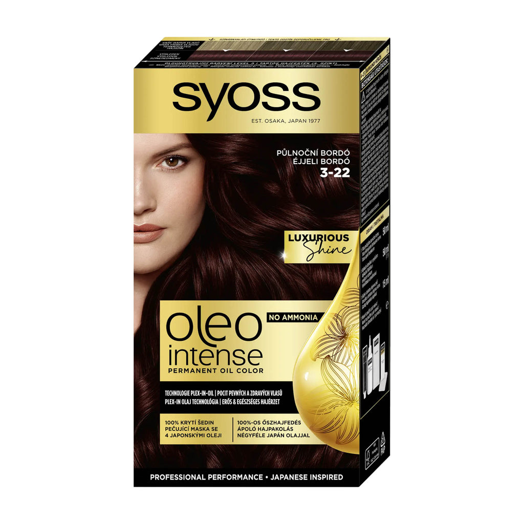 syoss OLEO INTENSE Coloration Huile Permanente 3_22 Bordeaux Minuit