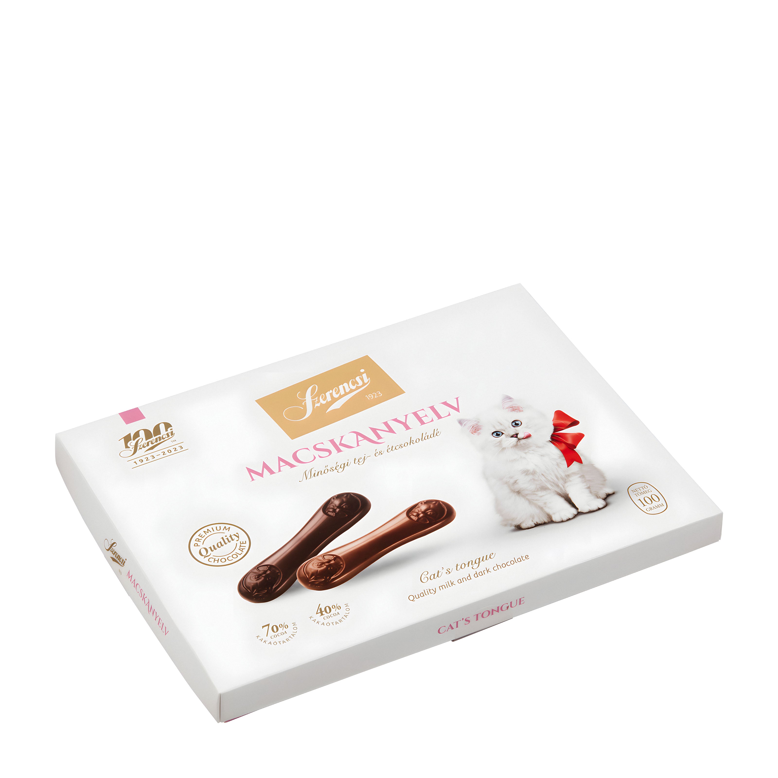 Szerencsi Milk & Dark Chocolate Cat's Tongue, 100 g