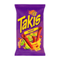 A package of Takis Fuego Extreme Rolled Corn Chips with a visible chili-lime seasoning and lime slices on the packaging.