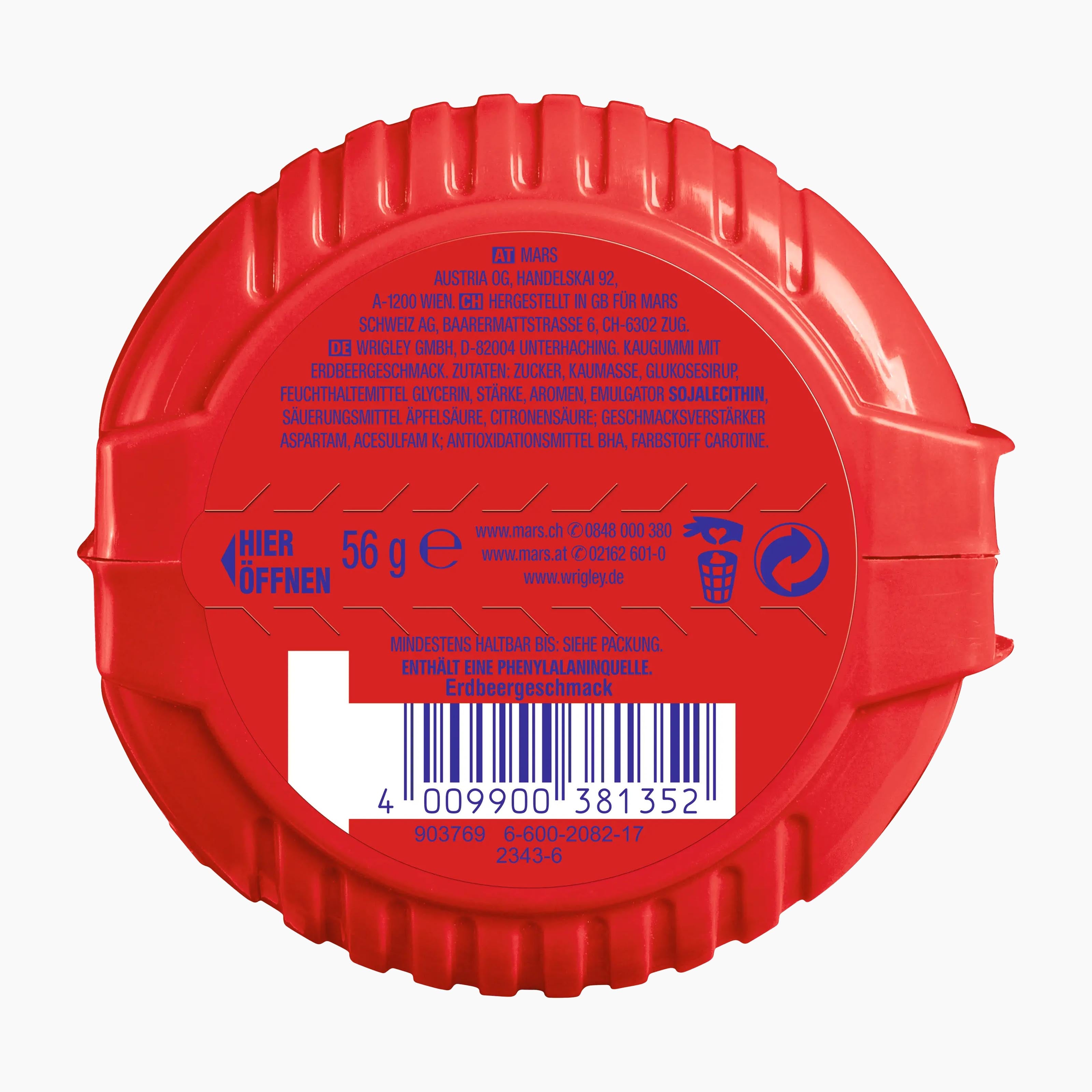 Hubba Bubba Kaugummi-Band Mega Lang Erdbeere, 56 g
