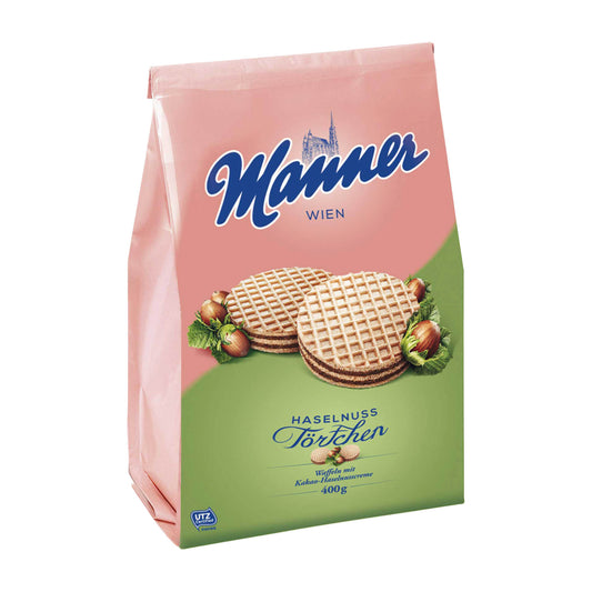 Manner Törtchen Haselnuss Waffel, 400 g