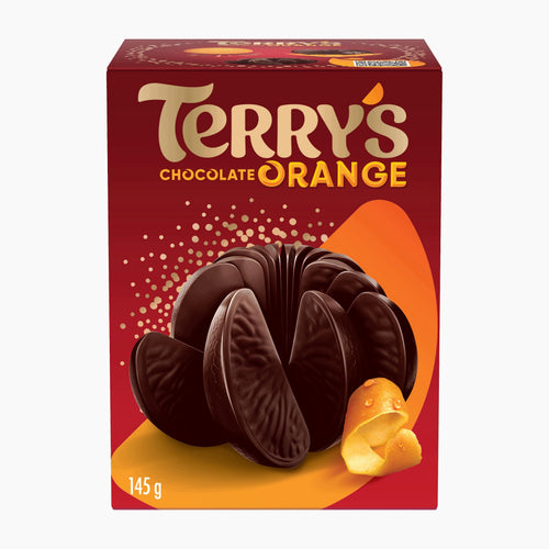 Terry's Chocolate Orange Dark packaging on a light gray background.