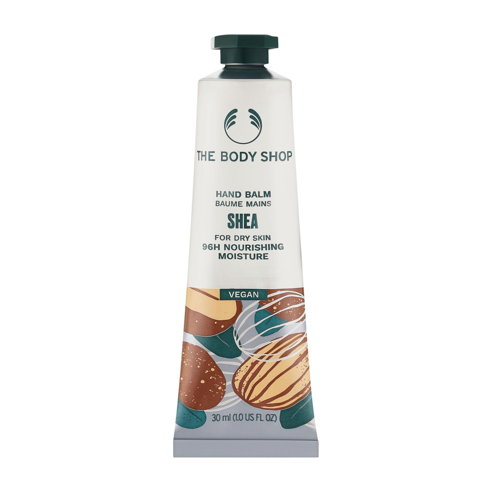 The Body Shop Shea hand balm on a white background