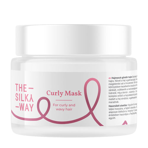 Jar of 'The Silky Way' Curly Mask for curly and wavy hair on a white background