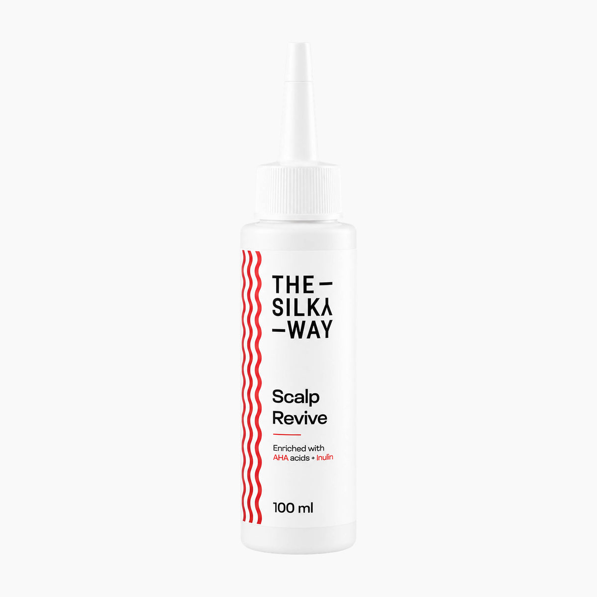 The Silky Way Scalp Revive Serum bottle on a light gray background.