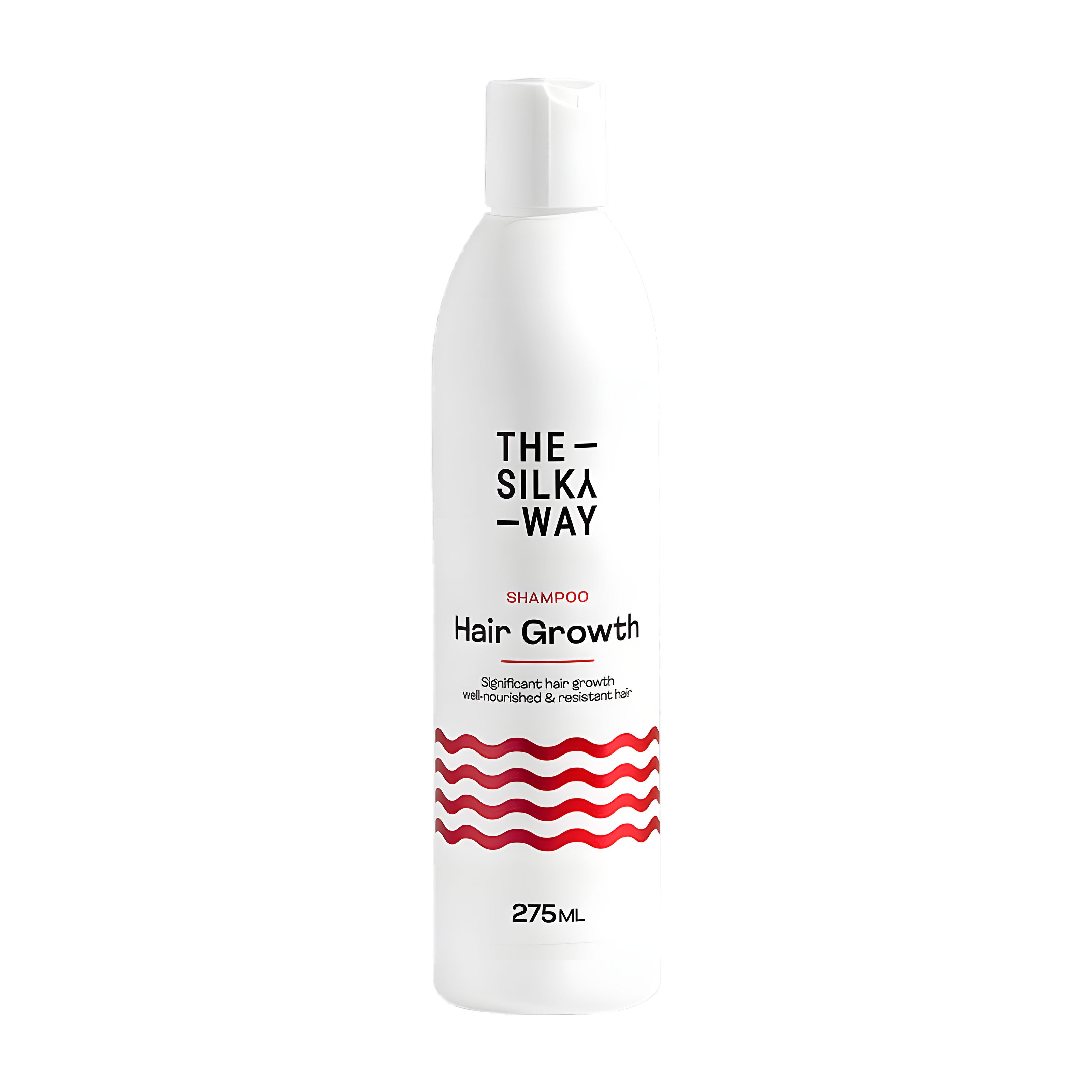 Bottle of The-Silky-Way Hair Growth Shampoo on a white background