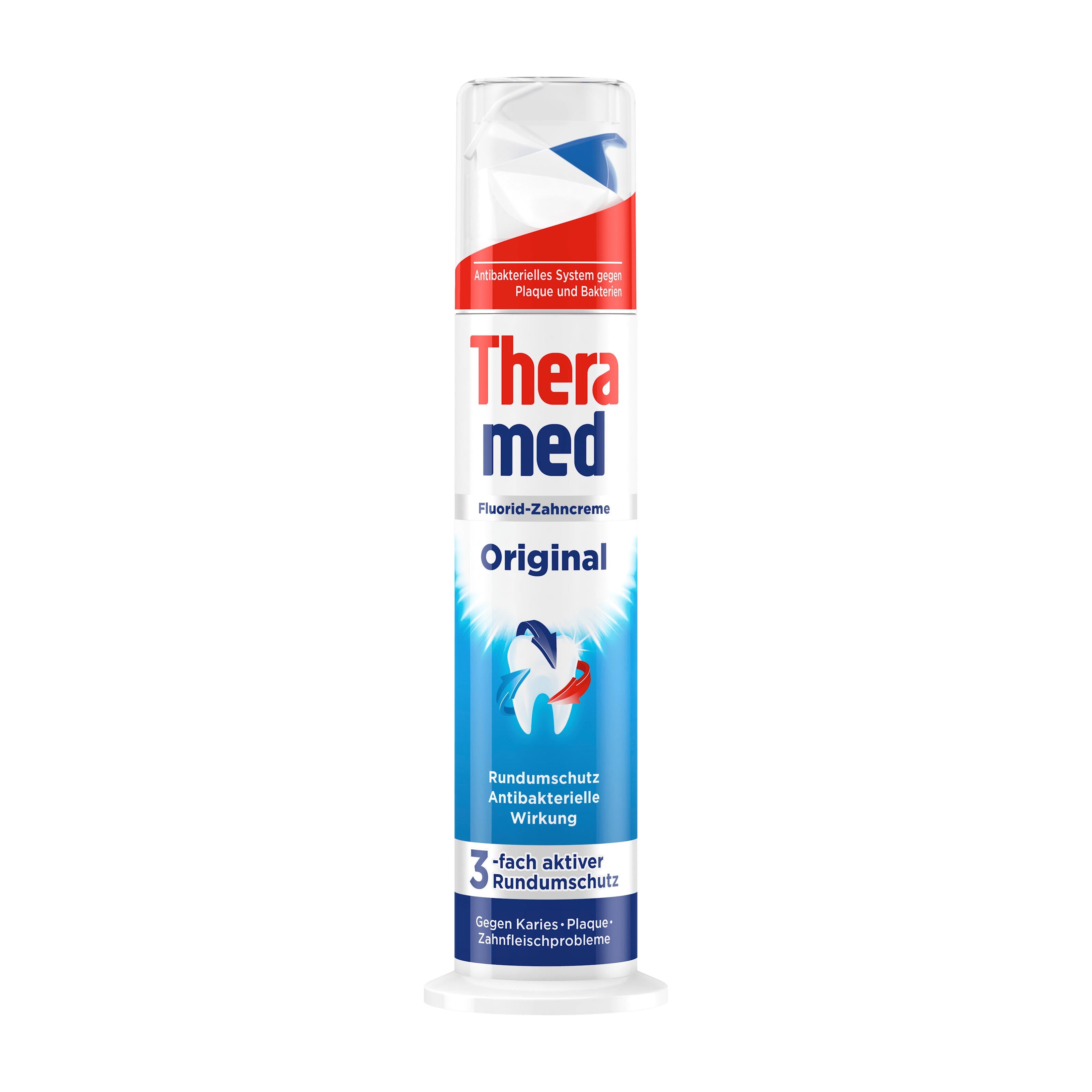 Theramed original toothpaste dispenser on a white background