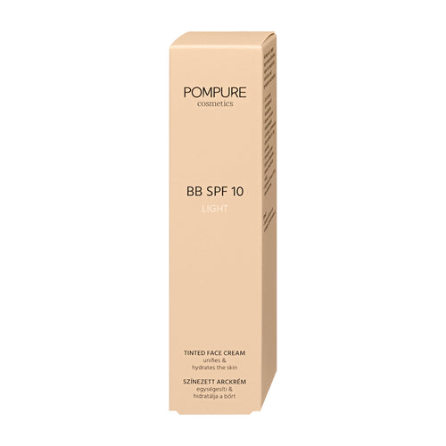 Pompure BB SPF 10 light tinted face cream box on a white background