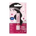 Vaseline Parisian Pink tinted lip balm packaging with 'Emily in Paris' design on a white background