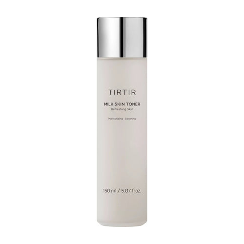 TIRTIR milk skin toner bottle on a white background