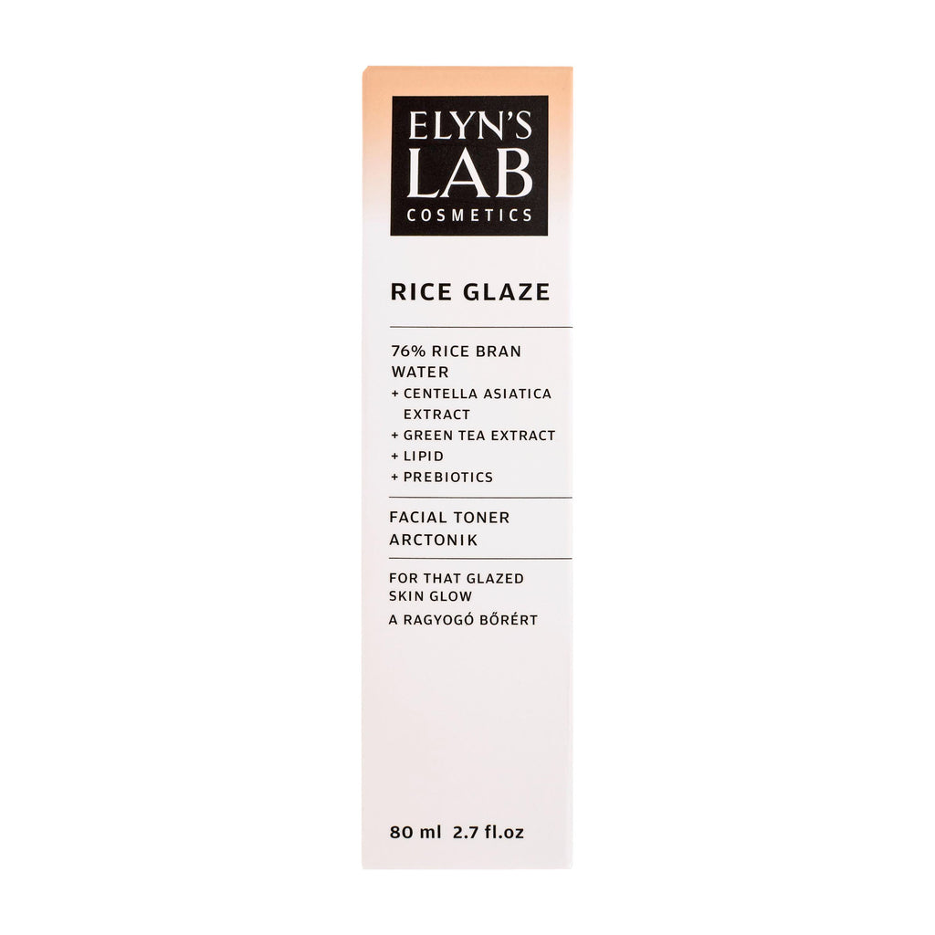 Elyn's Lab Cosmetics Rice Glaze facial toner packaging on a white background