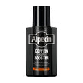 A bottle of Alpecin Caffein Hair Booster tonic designed for stimulating hair roots and strengthening hair.