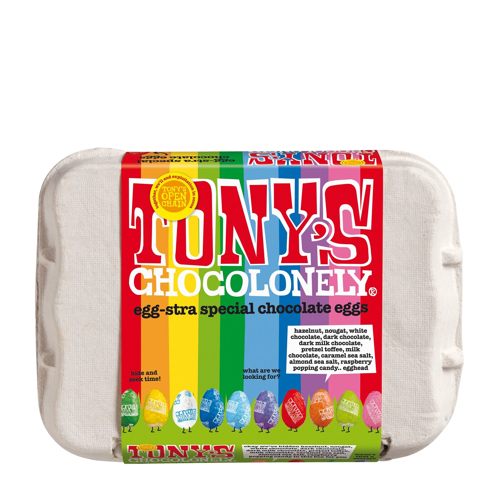 Tony's Chocolonely 12 Egg-Stra Special Chocolate Eggs, 150 g