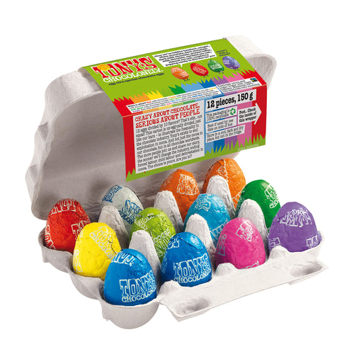 Tony's Chocolonely 12 Egg-Stra Special Chocolate Eggs, 150 g