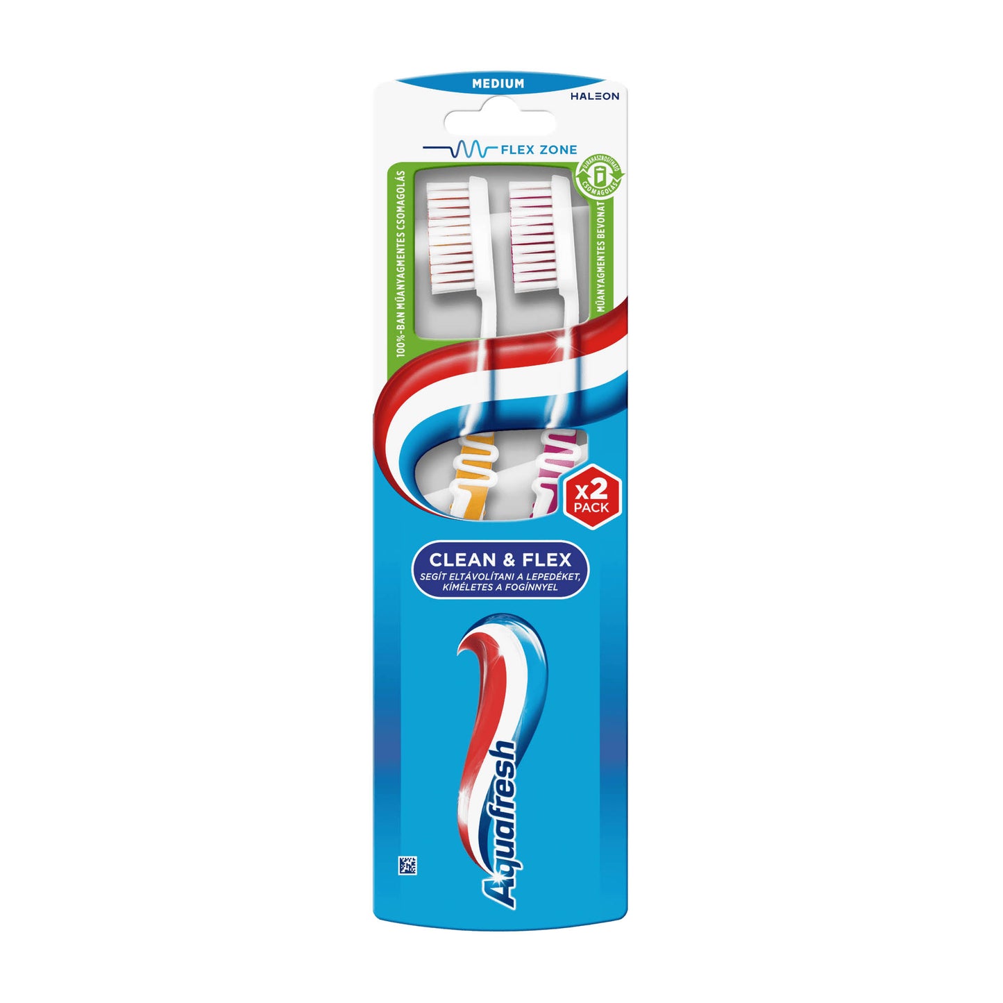 Aquafresh Clean & Flex medium manual toothbrush duopack, 2 Count