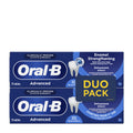 Oral-B Advanced Enamel Strengthening toothpaste duo pack on a white background