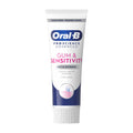 A tube of Oral-B Pro-Science Advanced gum & sensitivity gentle whitening toothpaste.