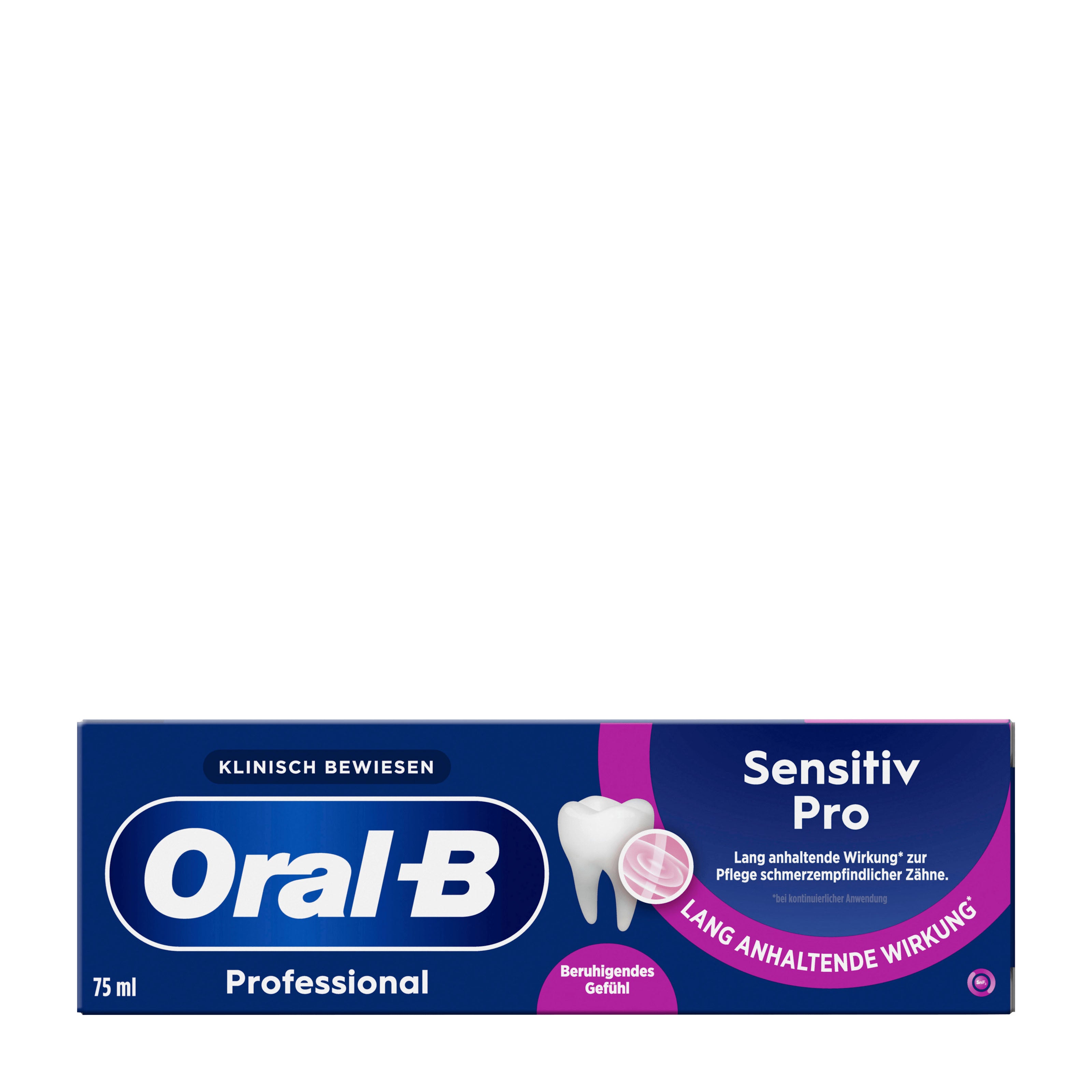 Oral-B Professional Sensitiv Pro toothpaste box on a white background
