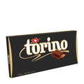 Packaging of torino Noir dark chocolate bar, 100g, with the product visible through a small clear window.