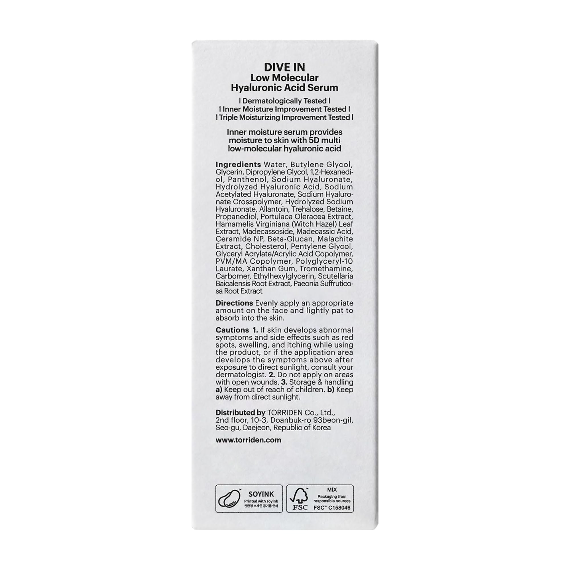 Torriden Gesichtsserum DIVE IN, 50 ml