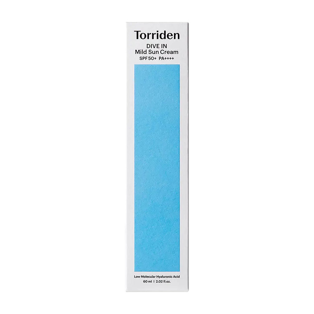 Box of Torriden Dive In SPF 50 Mild Face Sun Cream on a white background