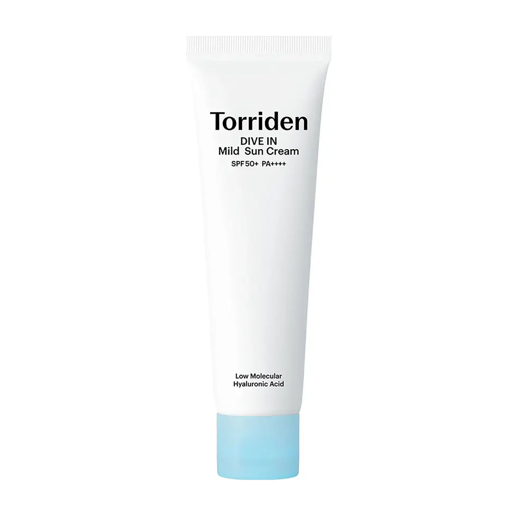 Tube of Torriden Dive In SPF 50 Mild Face Sun Cream on a white background