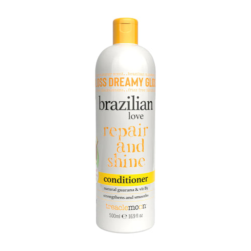 Bottle of Treaclemoon Brazilian Love Repair and Shine Conditioner on a white background
