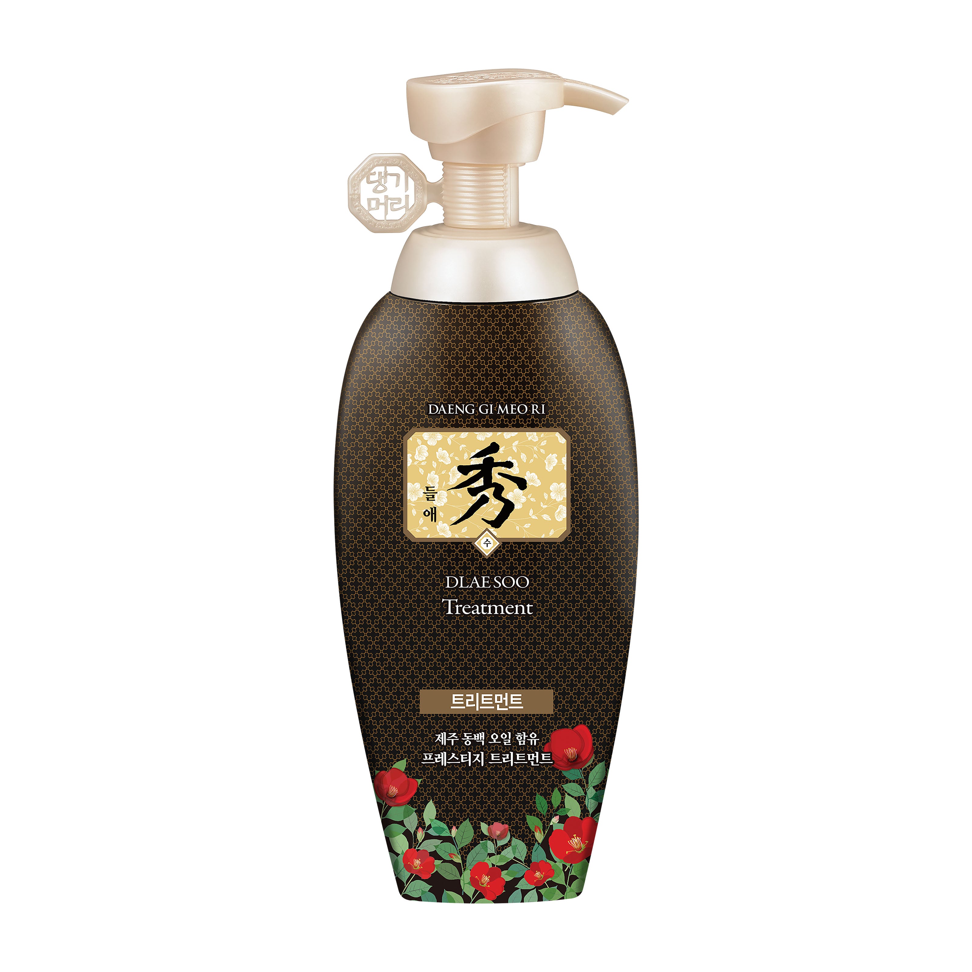 Daeng Gi Meo Ri Dlae Soo Hair Loss treatment bottle with a pump on a white background