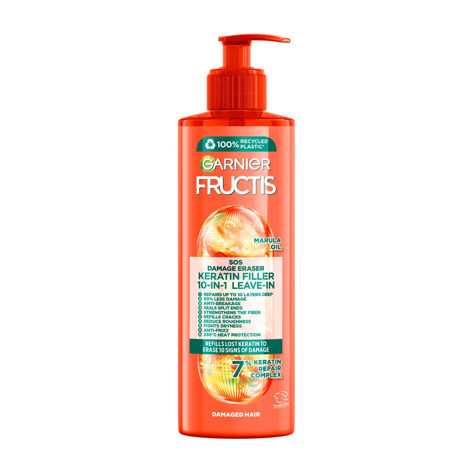 Garnier Fructis SOS Damage Eraser Keratin Filler 10in1 Leave-In Haarkur, 400 ml