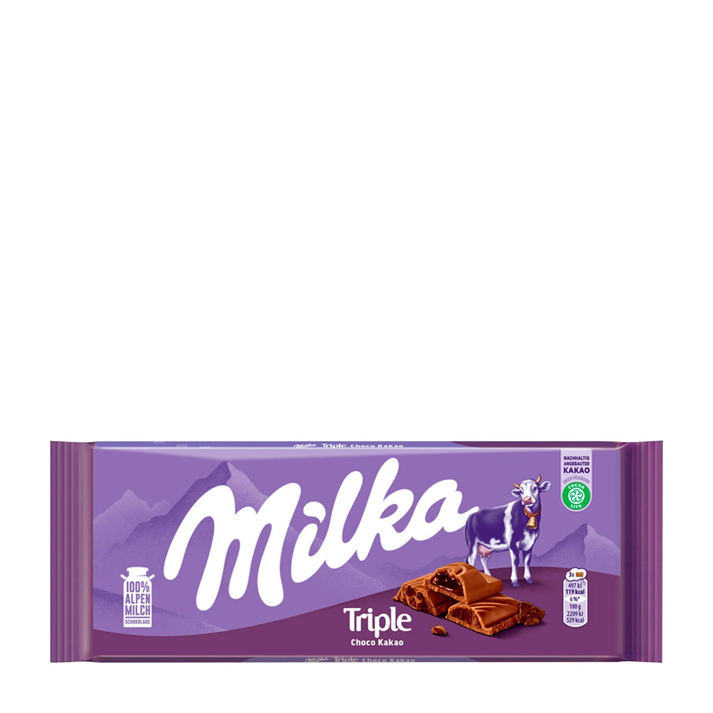 Milka Triple Choco milk chocolate bar, 90 g