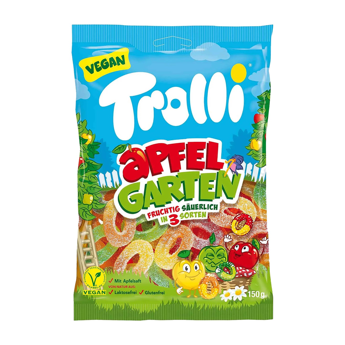 Trolli Apfelgarten Saure Gummibonbons, 150 g