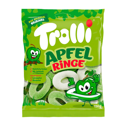 Trolli Apple Rings Sour Foam Sugar & Gummi Candy, 150 g