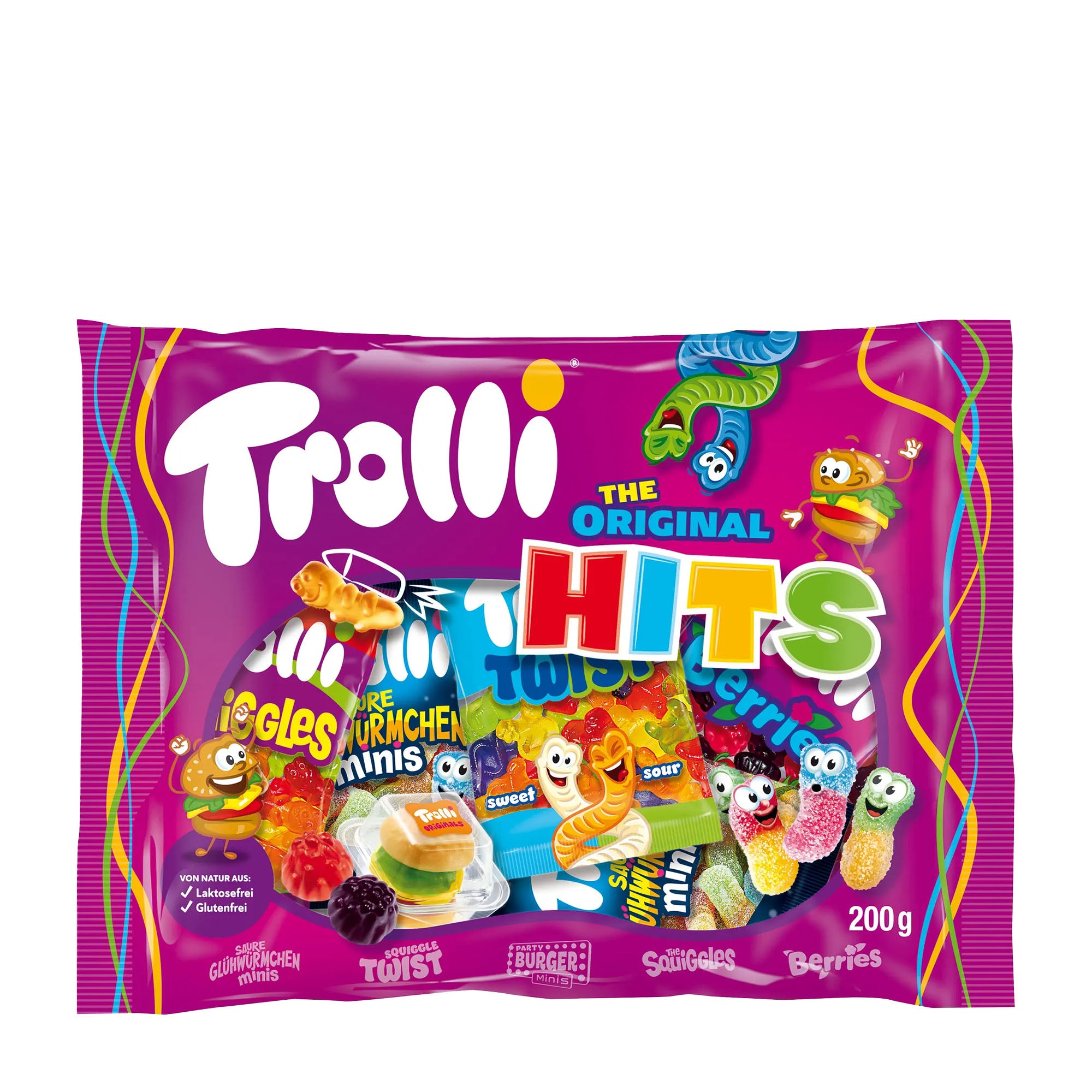 Trolli The Original Hits candy package on a white background