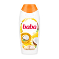 Baba Tropical Lemonade shower gel bottle with orange cap on a white background