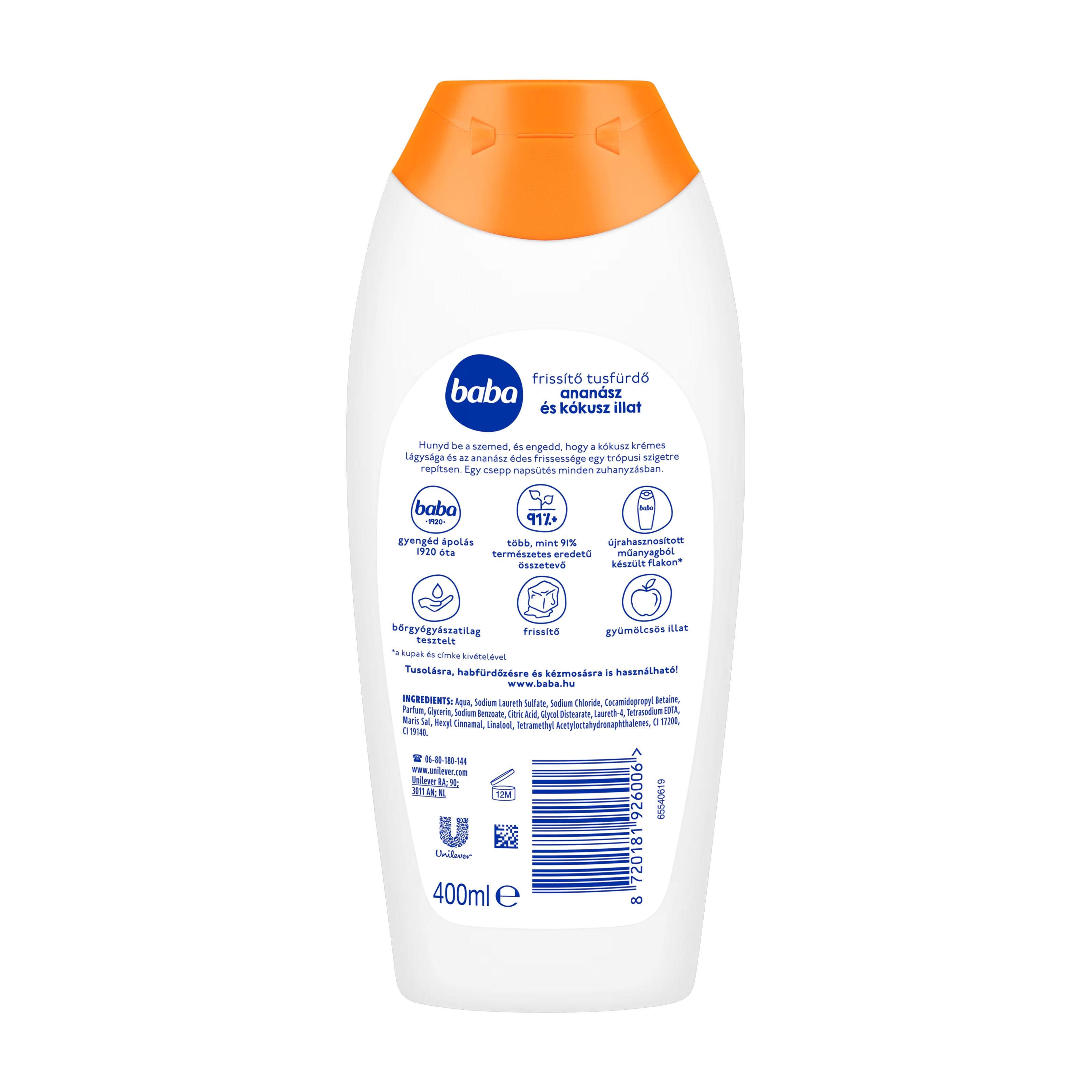 Baba Shower Gel Tropical Lemonade, 400 mL – Peppery Spot