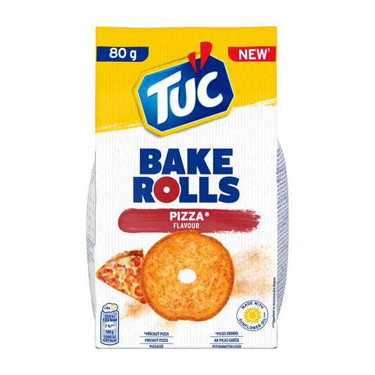 TUC Bake Rolls Pizza Bread Chips, 80 g